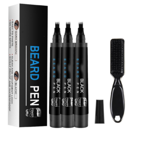 Super Oferta ! 3 Bucati x Kit Perie si Creion Pen Beard, Pentru Contur si Umplere, Pentru Barba sau Mustata 0100ZD