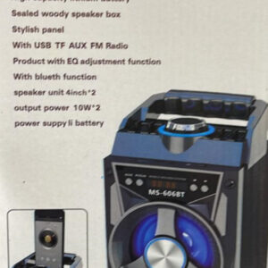 Boxa Portabila Cu 2 Difuzoare, MS 606BT, Wifi, Radio, Mp3, 20W,