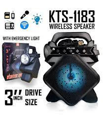 Boxa portabila KTS 1183, Boxa portabila Bluetooth cu lanterna, 5W, 1200mAh, Tip geanta, Bass puternic, difuzor 3'', AUX, USB, Card, RadioFM
