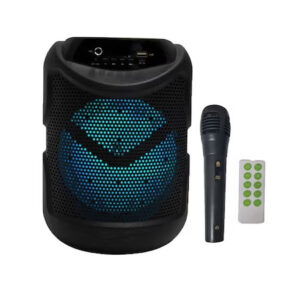 Boxa Portabila KTS1510, Cu Microfon Inclus, Audio Bluetooth 6.5″, Led, Radio FM, Suport MP3, Cu Telecomanda, USB si Card TF, Negru