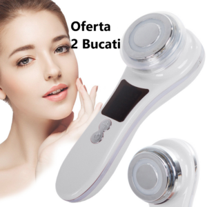 Oferta 2 Bucati x Dispozitiv de Masaj si Ingrijire Faciala cu Ultrasunete 4 in 1