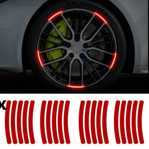 Oferta 5 Bucati  x Folie 20 Benzi Rosii Autocolante Reflectorizante