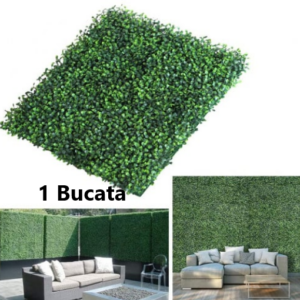 Gard Decorativ Artificial Cu Frunze Verzi, Pentru decor sau mascare, 40x60cm