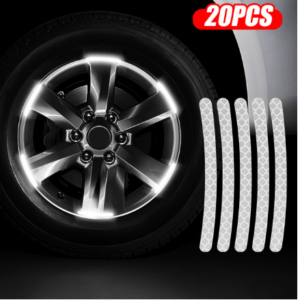 Folie 20 Benzi Albe Autocolante Reflectorizante