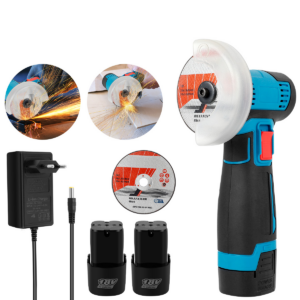 MINI POLIZOR UNGHIULAR CU 2 ACUMULATORI, PORTABIL, 12 V, DISC 76MM