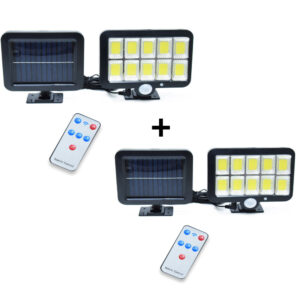 Oferta 2 Bucati x Lampa Solara GL 10 COB, cu senzor de miscare, panou solar