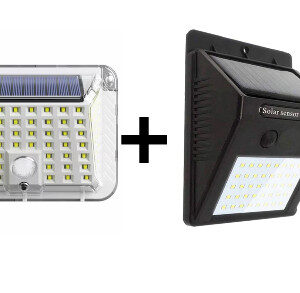 Oferta 2 Lampi Solare de Perete Combinate, Aplica Led, Alba/Neagra