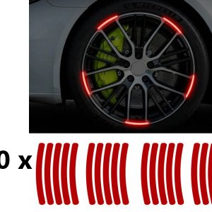 Oferta 10 Bucati  x Folie 20 Benzi Rosii Autocolante Reflectorizante