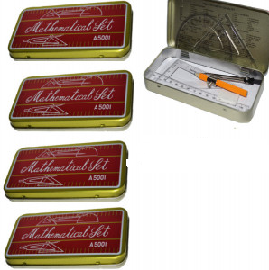 Super Oferta 4 Bucati x Trusa De Geometrie Metalica