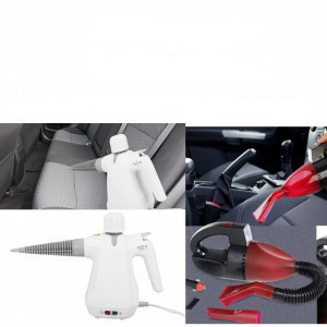 Oferta Curatenie!!! Aparat de Curatat cu Aburi pentru Degresat si Dezinfectat Steam Cleaner, Putere 1000W, 3 Bar, Capacitate 350ml + Aspirator Auto 12V Vacuum Cleaner
