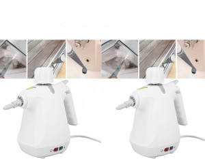 Oferta 2 Bucati x Aparat de Curatat cu Aburi pentru Degresat si Dezinfectat Steam Cleaner, Putere 1000W, 3 Bar, Capacitate 350ml, Accesorii Incluse 01600