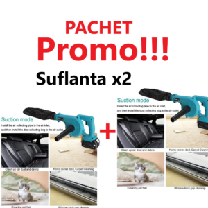 Pachet Promo 2 Bucati x Suflanta de Aer Electrica, Fara Fir, cu Acumulator, Maturator de Frunze