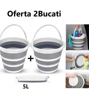 Oferta 2 Bucati x Galeata Pliabila din Plastic, Capacitate 5 Litri 0300