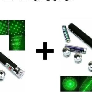 Oferta 2 Bucati x Laser cu Efect 3D Verde, Metalic, Tip Pix, cu Multiple Capete