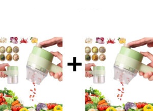 Oferta 2 Bucati x Mini Tocator si Maruntitor Gatling, Tocator Electric Pentru Alimente si Legume 4 in 1, 0200zd