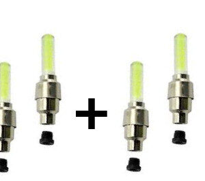 Oferta 2 Seturi x 2 Lumini LED Pentru Ventil Cauciuc, Lumina, Rezistente la Apa si Soare, Senzor de Miscare