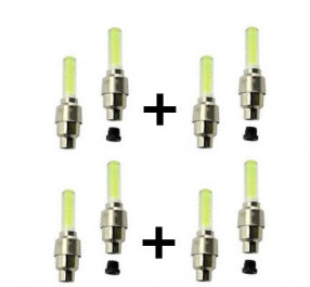 Oferta 4 Seturi x 2 Lumini LED Pentru Ventil Cauciuc, Lumina, Rezistente la Apa si Soare, Senzor de Miscare 0200