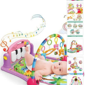 Saltea Activitati Bebelusi cu Pian si Centru de joaca, Verde Roz