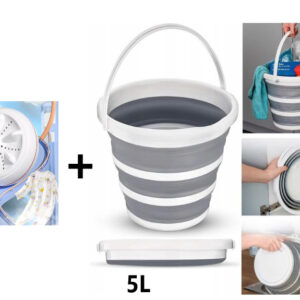 Set Galeata Pliabila din Silicon 5 Litri + Dispozitiv Mini Masina de Spalat