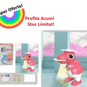 Proiector Pentru Desen in Forma de Dinozaur Roz 0150