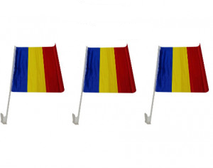 Promo 3Bucati x Stegulet Auto Romania, poliester, suport plastic, 30x45cm