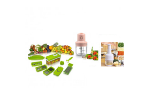 Pachet Promo - Mini Tocator si Maruntitor Electric Pentru Alimente si Legume + Razataoare Multifunctionala cu Accesorii Multiple + Chopper - Mini Tocator si Maruntitor Electric