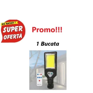 Lampa Solara de Perete, 117 LED-uri COB, cu Telecomanda, Sensor Street Lamp