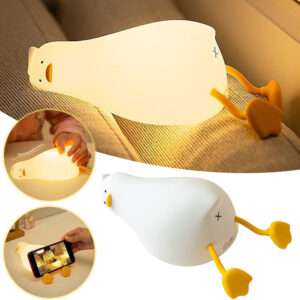 Lampa de veghe LED Flat Duck, Reincarcabila, Silicon, Alb 0300