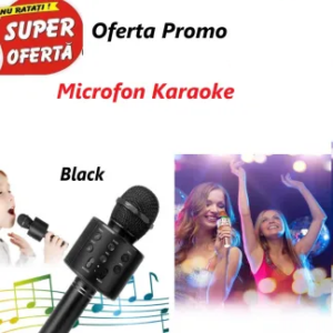 Microfon Karaoke Pentru Copii, Black WS-858, wireless, acumulator 1800mah, iOS si Android  0170 SHB38