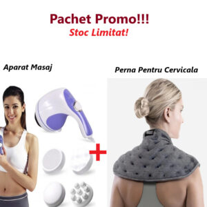 Pachet Promo! Aparat Pentru Masaj de Relaxare si Tonifiera Relax & Spin Tone + Patura Acumulatoare de Caldura de la Cuptorul cu Microunde Pentru Zona Cervicala