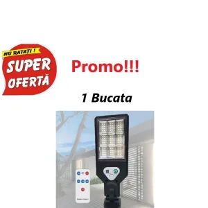 Lampa solara de perete,117 COB, 72 leduri, 9 casete, cu Telecomanda, Sensor Street Lamp