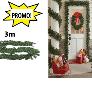 Ghirlanda de brad artificial verde, aspect natural 300 cm