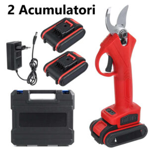 Foarfeca Electrica de Gradina cu 2 Acumulatori, Incarcator si geanta de transport 02800