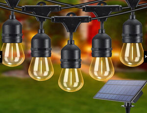 Ghirlanda Luminoasa Solara, GS-10M, 10 Metri lungime cu 10 becuri, Lumina Foarte Calda, Incarcare SOLARA