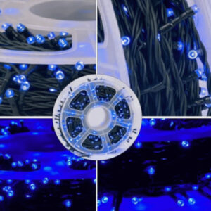 Instalatie de Craciun 5012, Model V8 Mat, Rola 50m, Led-uri Albastre, Multiple Jocuri de Lumini