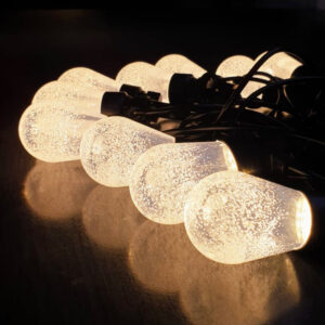 Instalatie, Ghirlanda Luminoasa, Zapada, 10M cu 10 Becuri, Interconectabile, Cablu Negru, Lumina Calda