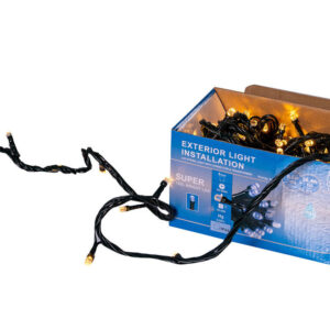 Instalatie Lumini de exterior, fir 100 Led- Lumina Calda 10m, interconectabila-BLAU