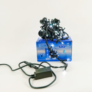 Instalatie Lumini de exterior, fir 100 Led- Lumina Rece 10m, interconectabila, SW-100G-W-BLAU