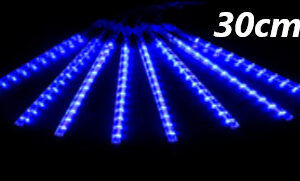 Instalație Tip Meteori, tub 30cmB, 8 Tuburi 30 cm Albastru, 4.5m, Interconetabil, Instalatie luminoasa cu 8 tuburi pentru sarbatori