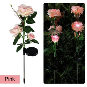 Lampa solara LED Garden Flower Light-Trandafir Roz BSL