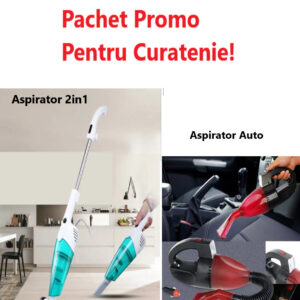 Pachet Promo - Aspirator Vertical 2 in 1 Stick, cu filtru HEPA, fara sac, 075BSL + Aspirator Auto Vacuum
