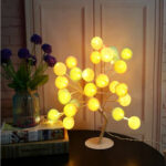 Pomisor Decorativ 1904, Copacel Decorativ Tip Veioza, Cotton Ball 24 LED Alb Cald