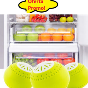 Set 3 bile odorizante pentru frigider, Eco Balls, InnovaGoods, cu carbon activ, 5 cm, BSL