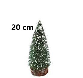 BRAD ARTIFICIAL DE CRACIUN CU SUPORT DIN LEMN, 20CM, VERDE INZAPEZIT