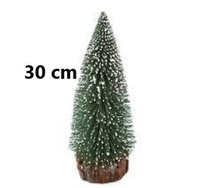 BRAD ARTIFICIAL DE CRACIUN CU SUPORT DIN LEMN, 30CM, VERDE INZAPEZIT