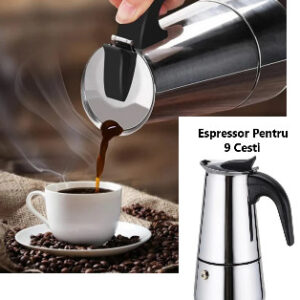Espressor Cafea Pentru Aragaz, Capacitate 6 cesti, din Inox 0300