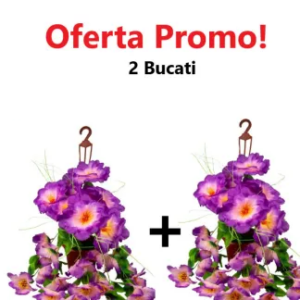 Oferta 2 Bucati x Ghiveci Suspendat cu Flori Move Artificiale