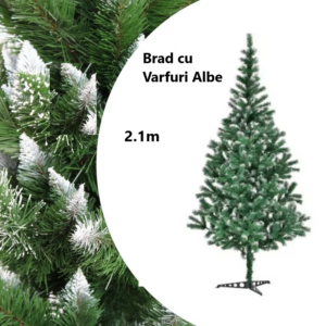 Brad Artificial cu Varfuri Albe , 210cm, Varfuri Ninse, 01250 CHN