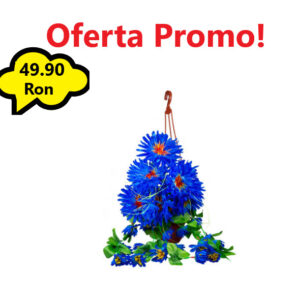 Oferta 1 Bucata Ghiveci Suspendat cu Flori Albastre Artificiale
