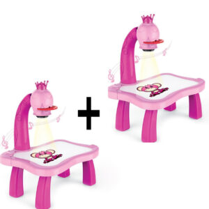 Oferta 2 Bucati x Masuta Roz Pentru Desenat cu Proiector Holografic cu Diapozitive Incluse